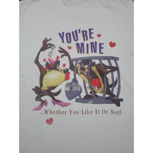 Vintage 90s Warner Bros T-Shirt Men's Size Medium  "Tasmanian She-Devil" - Picture 2 of 12